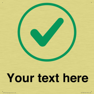 Custom plain background, green tick in circle sign